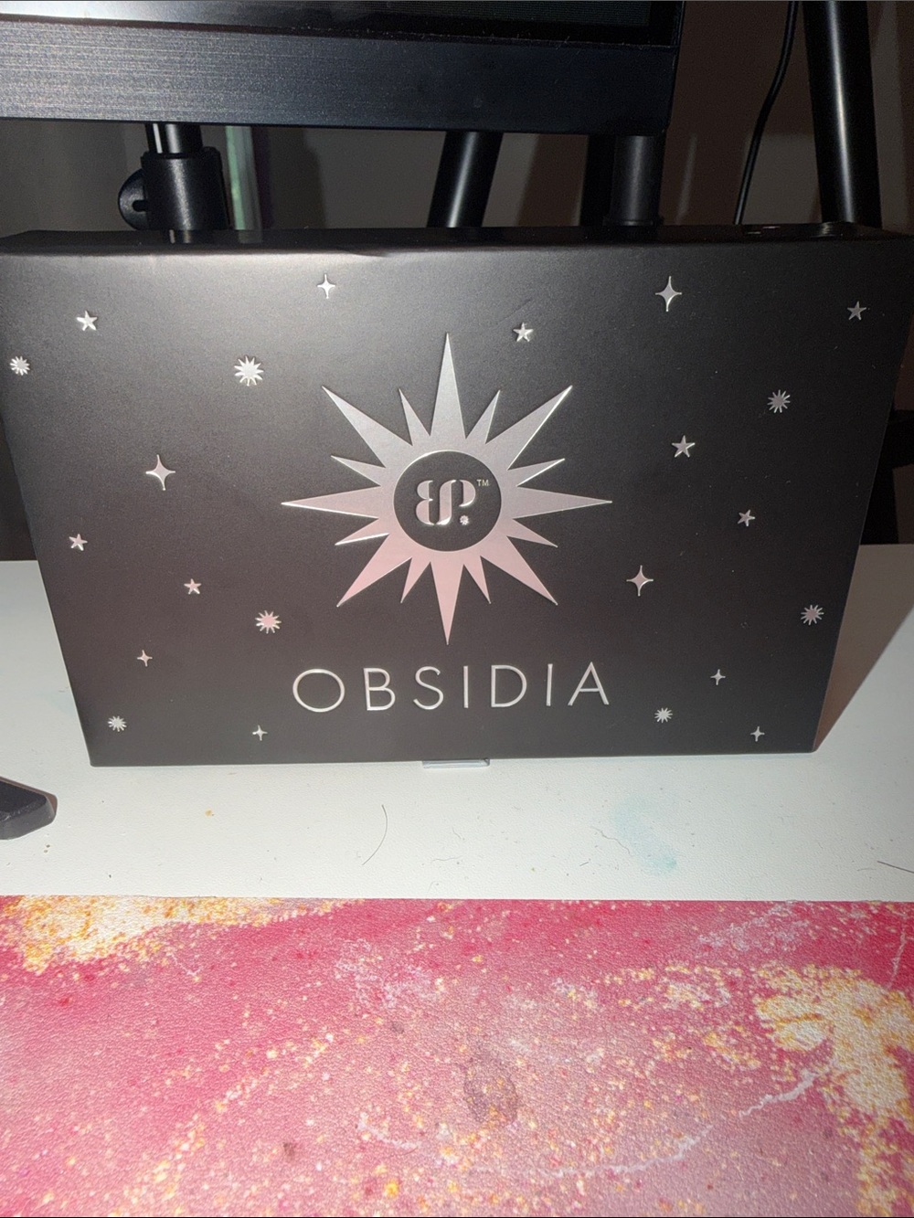 BOMB PARTY Obsidia gold neckalce